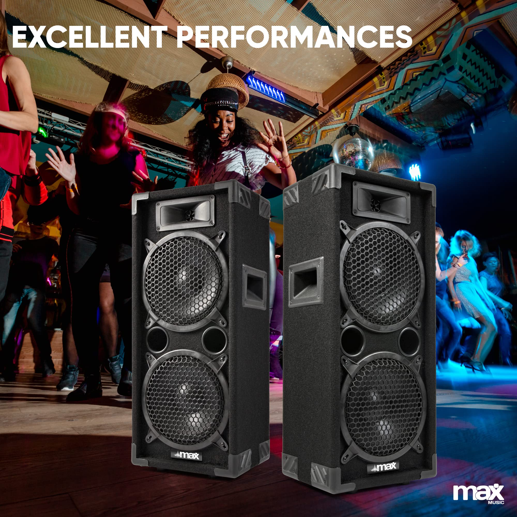 MAX Max28 1600W Enceintes 2x 8"