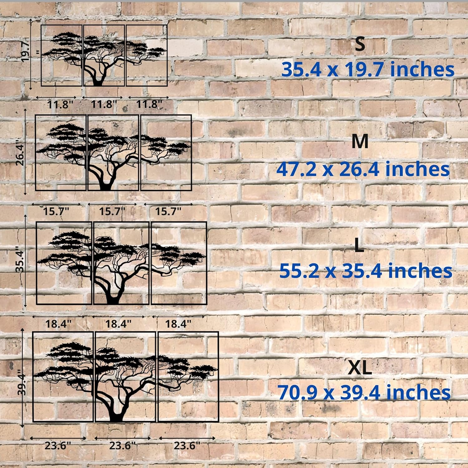 AILLA Tree of Life Wall Art Decor Set of 3 Wall Hanging Sculpture Modern Wall Home Decoration 3D Textured Sculptures for Living Room Bedroom Office Dinnig Room 3 Panels Family Tree Wall Hangings