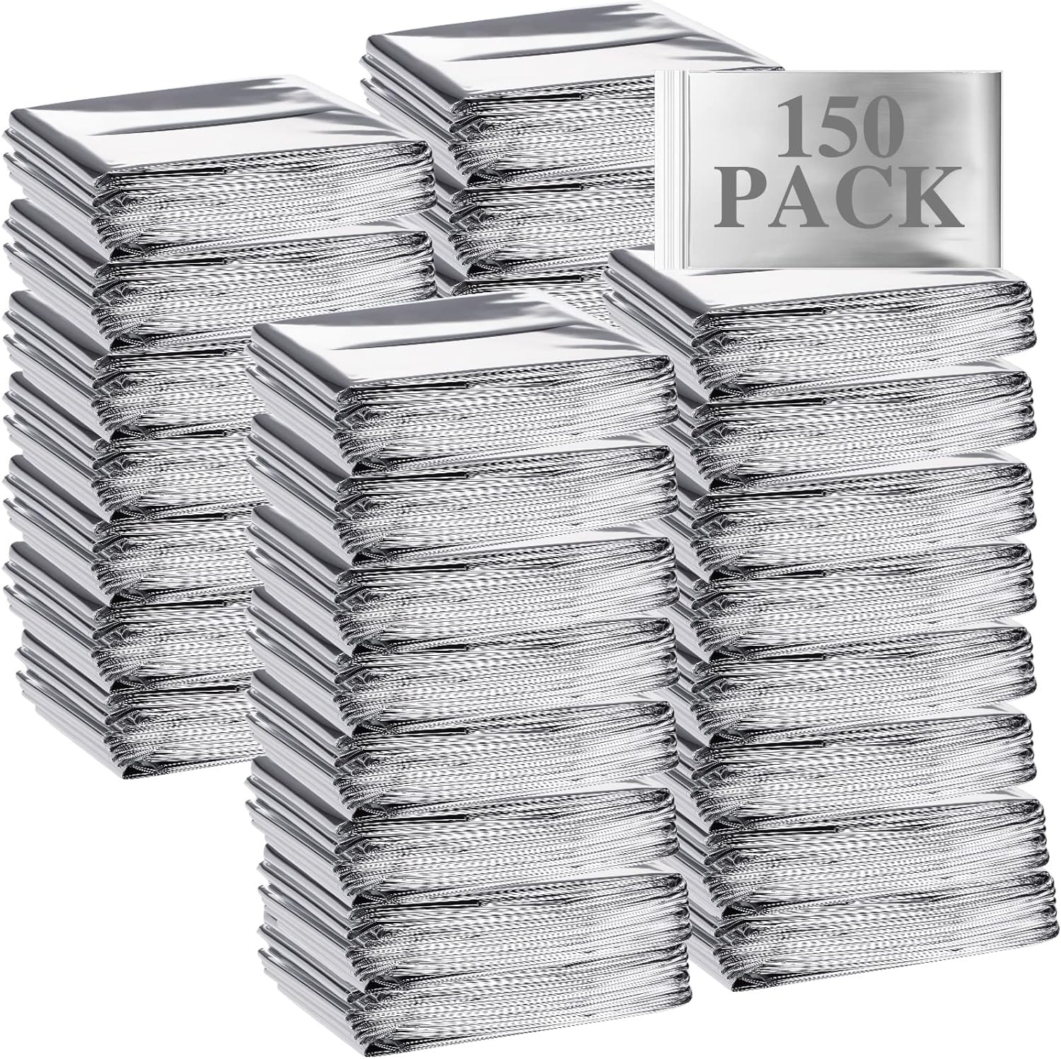 Macarrie Emergency Blanket Bulk – Survival Thermal Silver Foil Reflective Blankets Set Pack for Outdoors Shelter Space, Camping, Hiking, First Aid Supplies, Homeless Donations Macarrie Emergency Blanket Bulk – Survival Thermal Silver Foil Reflective Blankets Set Pack for Outdoors Shelter Space, Camping, Hiking, First Aid Supplies, Homeless Donations