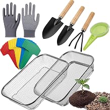 Stainless Steel Garden Sieve Set with Fine & Coarse Mesh Soil Sifter
