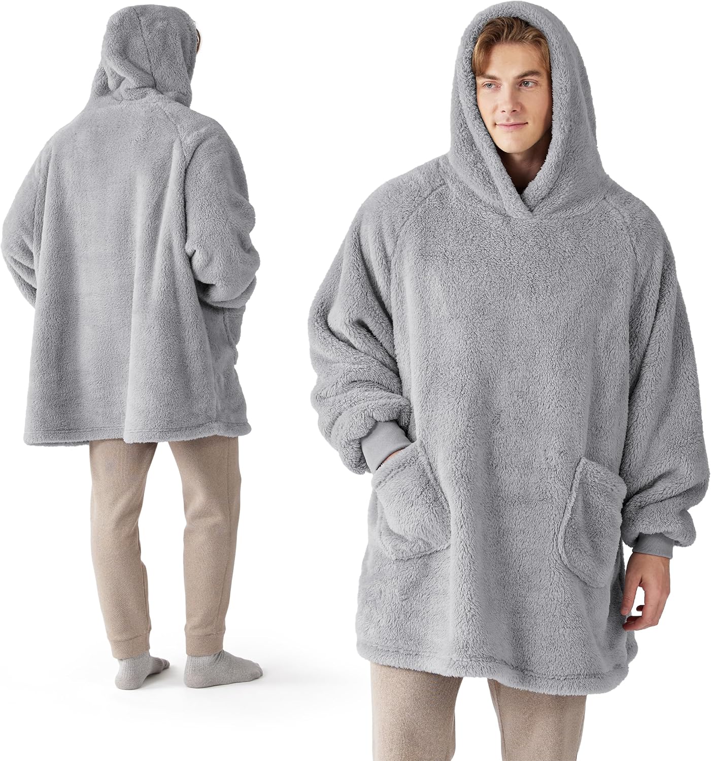 BEDSURE kapucnis takaró ujjakkal szürke szín