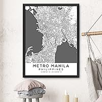 Vista 3 de Mapa de Metro Manila, Filipinas, Luz 2 (12x16)