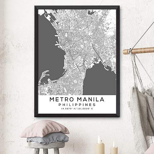 Miniatura 3 de Mapa de Metro Manila, Filipinas, Light 2 (8x10)