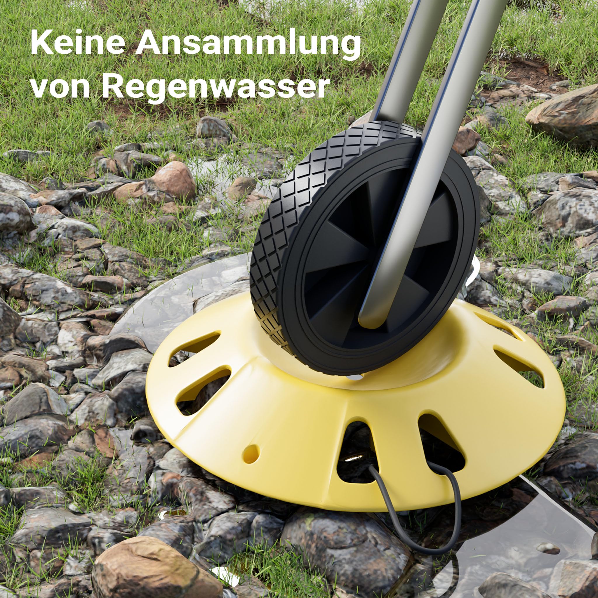 Wiltec Stützradunterlage rund 305 mm bis 1995 kg, HDPE Stützrad Halterung für Stützrad bis Ø 150 mm, Unterlegkeil Stützrad für Anhänger u. Wohnwagen