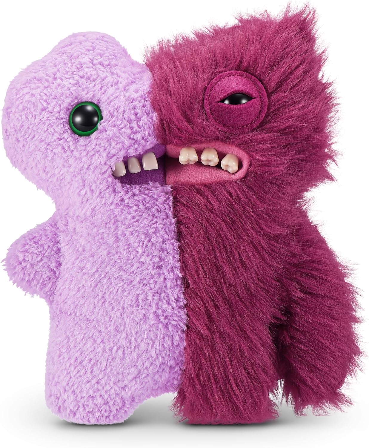Fuggler Misfit Monsters 23 cm Series 1 by Zuru, Funny Ugly Monster Plush Toy (Gaptooth Mcgoo & Wide Eyed Lilac and Red)