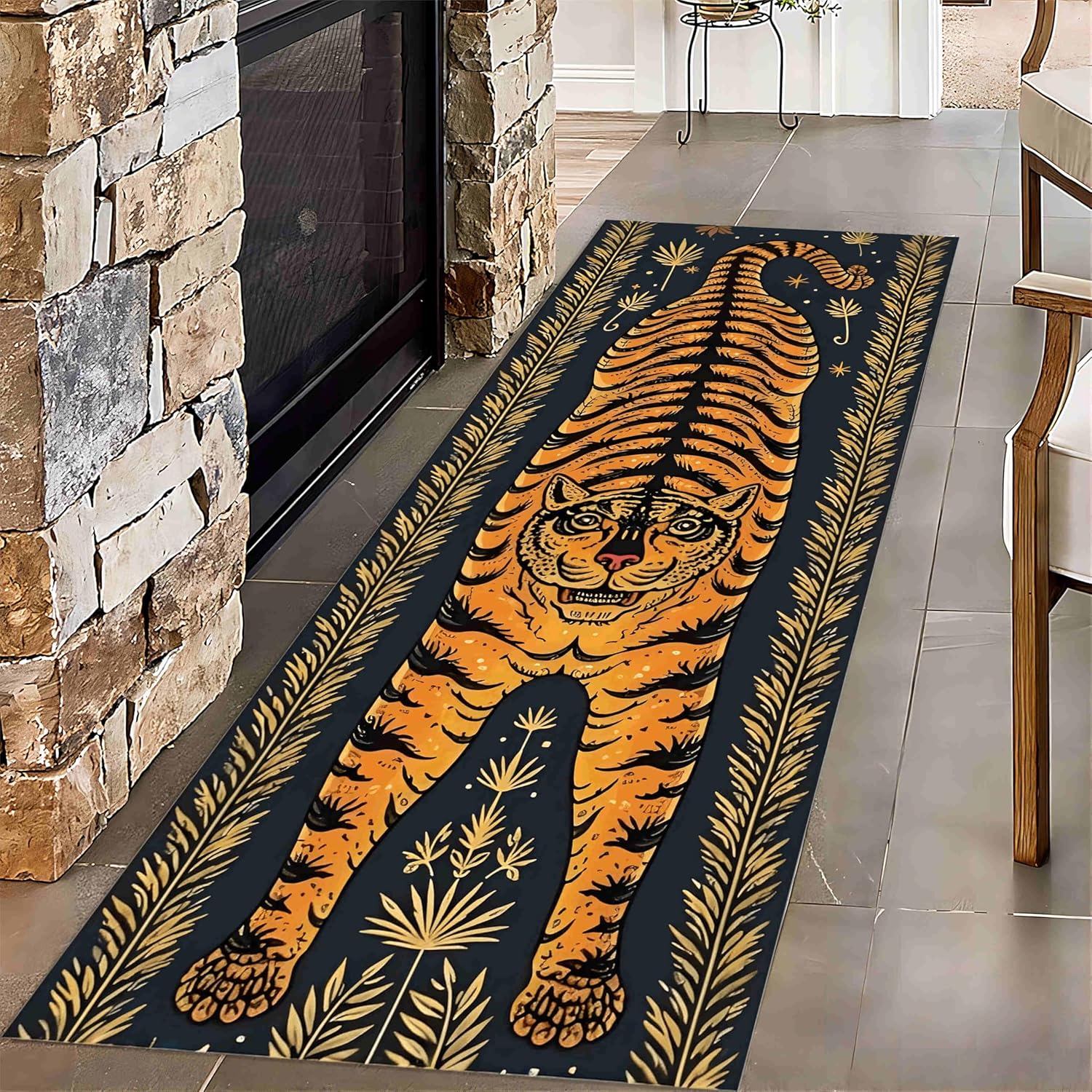 Amazon.com: YHUERC Tribal Tiger Stripe Long Rug, 2x10ft Bohemian Non ...