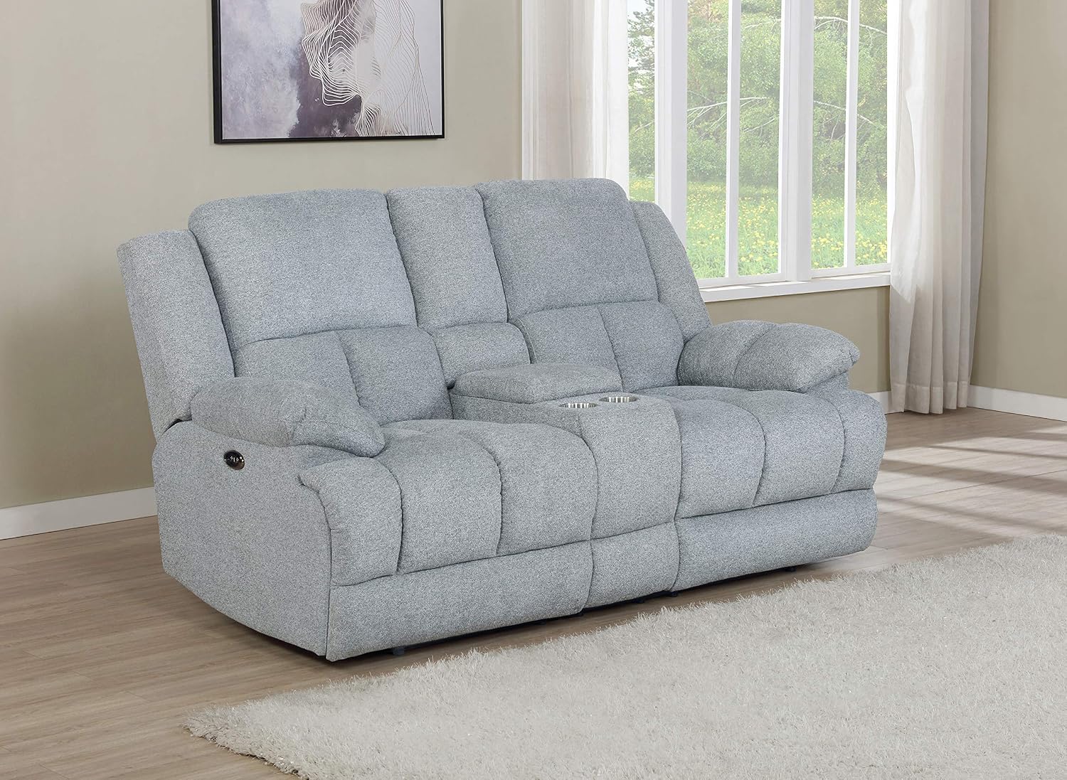 Coaster Home Furnishings Waterbury 3-Piece Pillow Top Arm Power Living Room Set Grey