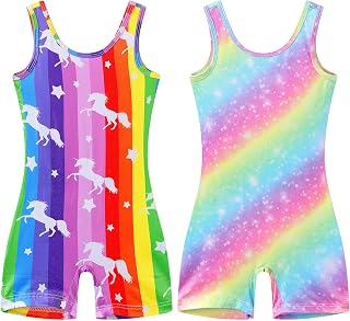 LUOUSE Gymnastics Leotards for Girls With Shorts,Kids Dance Unitards Biketards