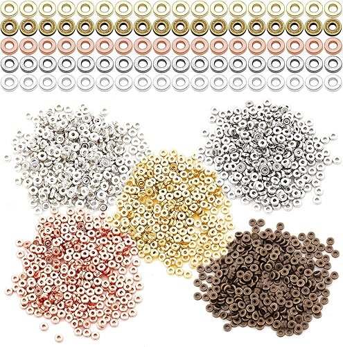 1000 cuentas espaciadoras surtidas para manualidades de bricolaje, 5 colores, cubo redondo, espaciador, cuentas, cuentas espaciadoras sueltas para