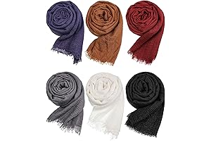 Cozy and Stylish 6-Piece Crinkle Scarf Shawl