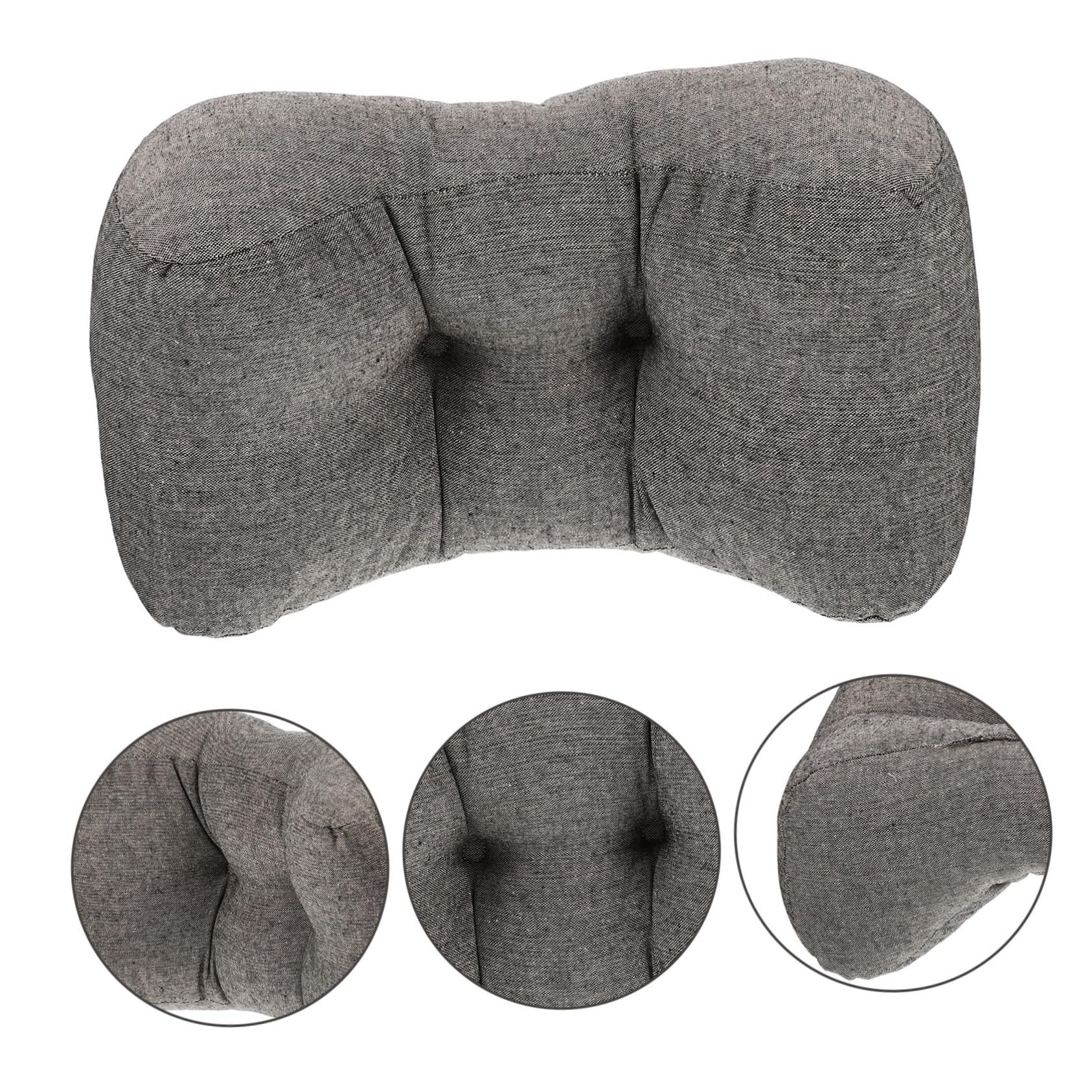 Almohada Lumbar y Funda de Lino Cojín Cómodo Relleno de Algodón PP para Aliviar Dolor y Fatiga, Soporte Adecuado para Coche y Oficina para Descanso y Postura