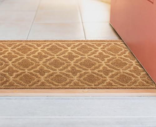 Miniatura 7 de Tapete de bienvenida  Tapete antideslizante con ranura profunda que atrapa la suciedad, impresión de azulejos marroquíes, fibra de coco  Tapete de
