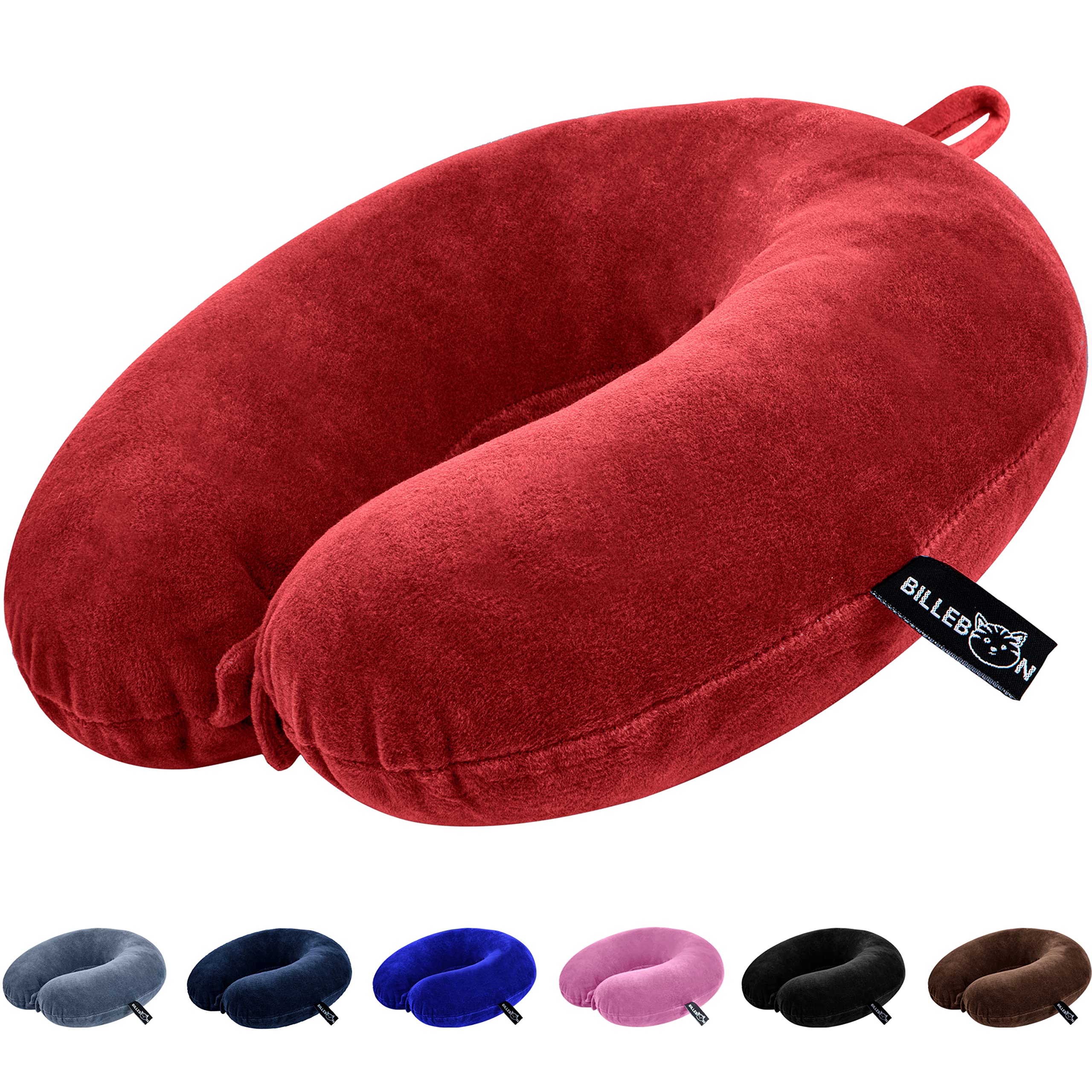 Billebon Premium Neck Pillow for Travelling Airplane Travel Pillow Comfortable Head Rest Neck Holder Pillow (Red)
