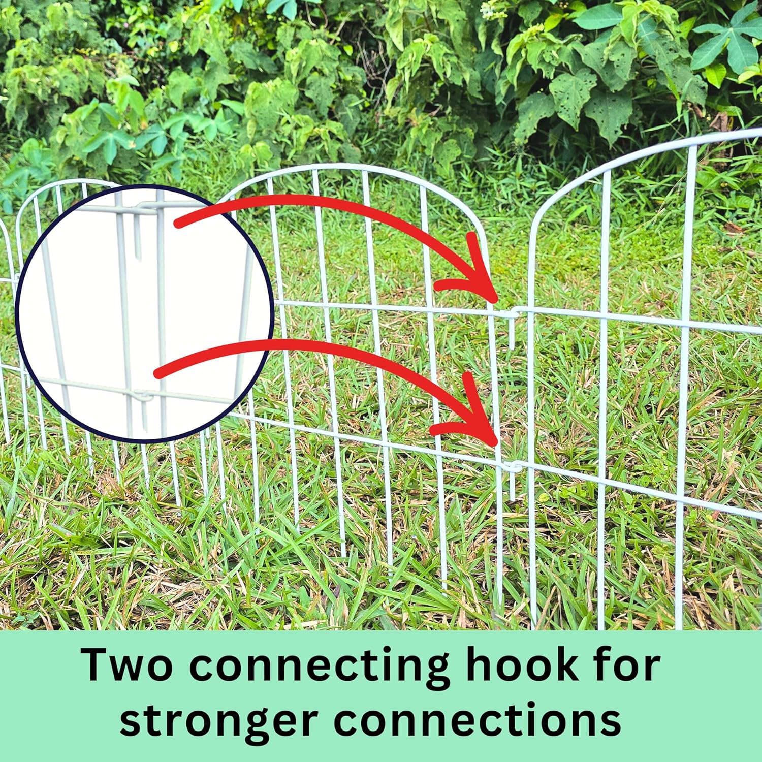 ShopLaLa Garden Fence (10 Panels) 12in(L) x 16.5in(H) Animal Barrier Fencing for Dogs, Rustproof Metal Wire Decorative Flower Bed Edging for Landscape Patio Outdoor Decor, Tall Large Yard Fences White