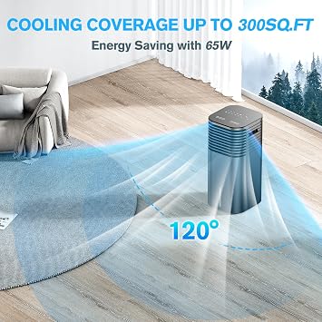 Evaporative Portable Air Conditioner, 120Swing, 3 Speeds & 3 Modes, 2 Gallon Water Tank & 4 lce Boxes 22