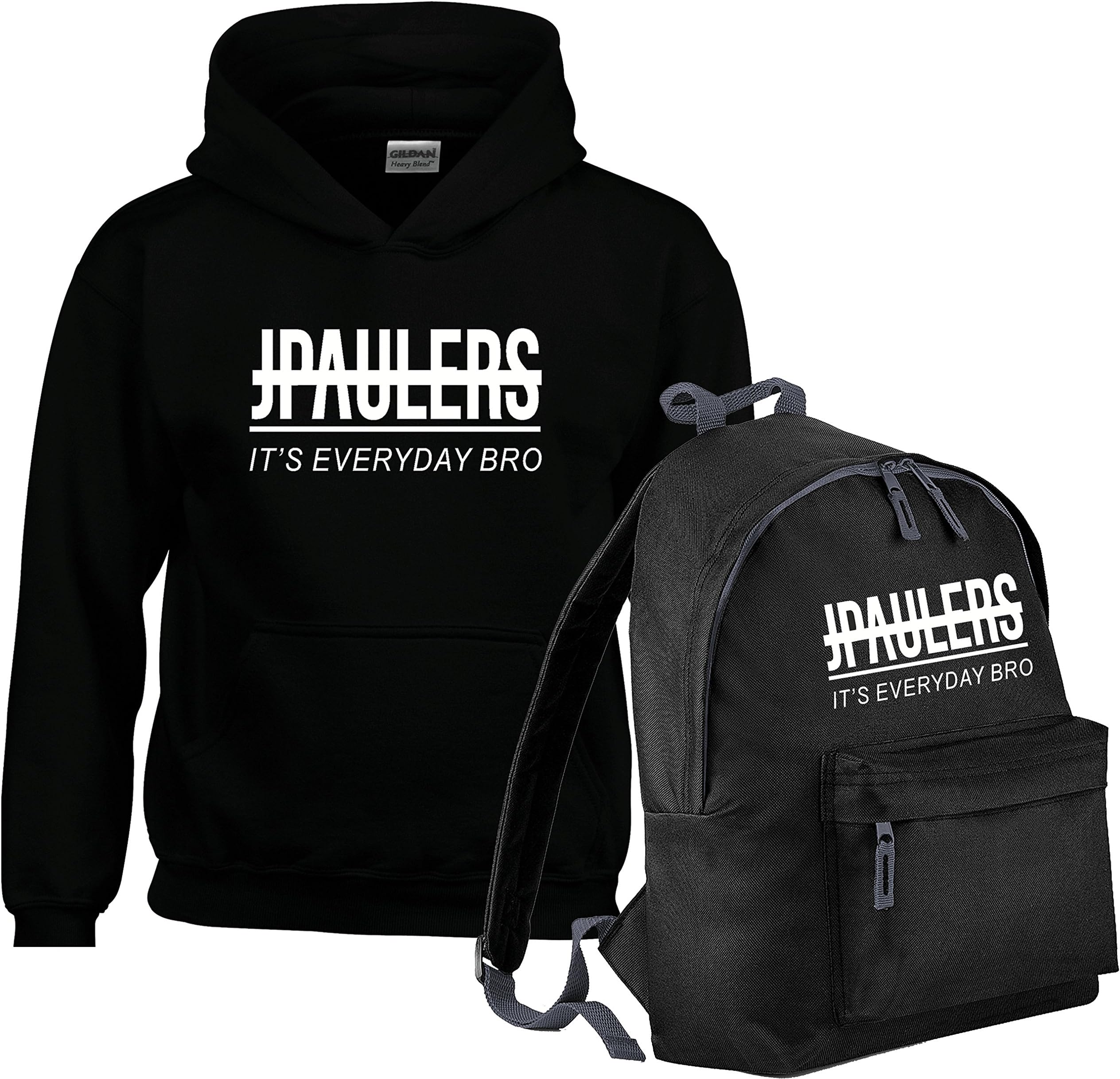 JPAULERS (Youtuber Jake Paul) It's Everyday BRO Inspired Hoodie and Bag (Combined) - Unisex (Black