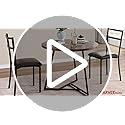 GarveeHome Dining Table Set for 2, Round Kitchen Table and Chairs for 2, 3 Piece Modern Dining Room Table Set, Kitchen Table Set for Small Space, Apartment, Gold Marble White