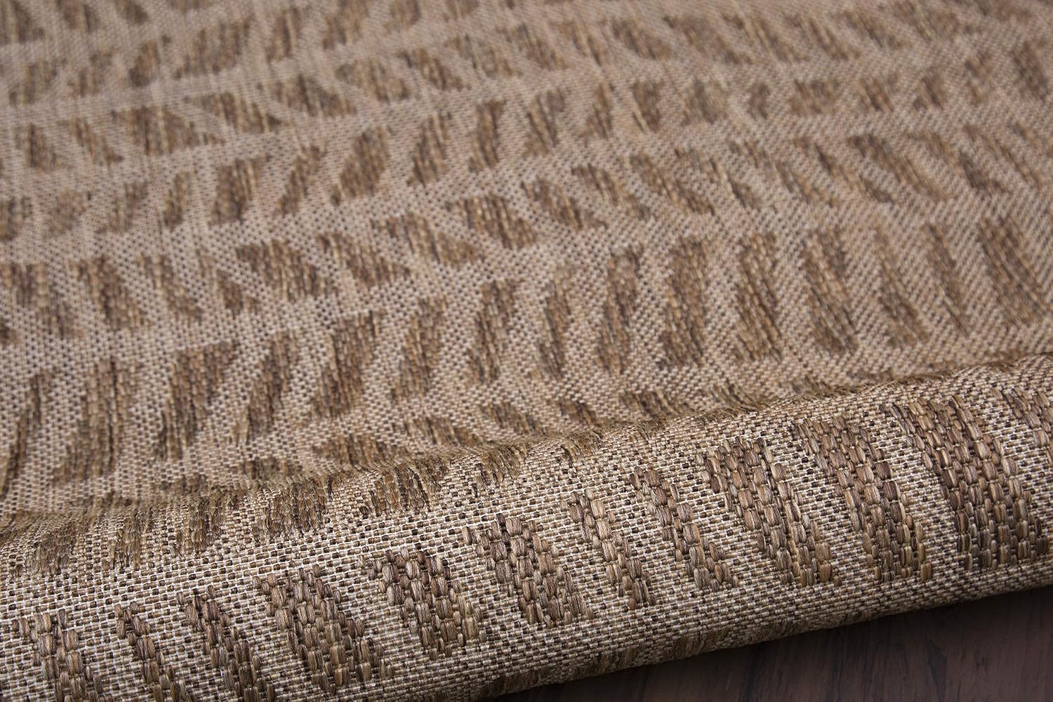 Indoor Outdoor geo Wave Rug (8'x10', Natural Neutral Brown)