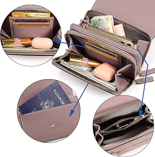 Miniatura 3 de UTO Bolso bandolera pequeño para mujer, bolsa para teléfono celular, tarjetero con cartera con cartera de muñeca y bolsos