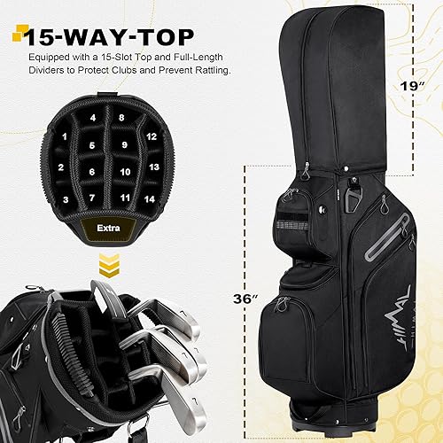 Vista 2 de Bolsa para carrito de golf, con divisor organizador de 15 compartimentos en la parte superior con asas y cubierta contra la lluvia