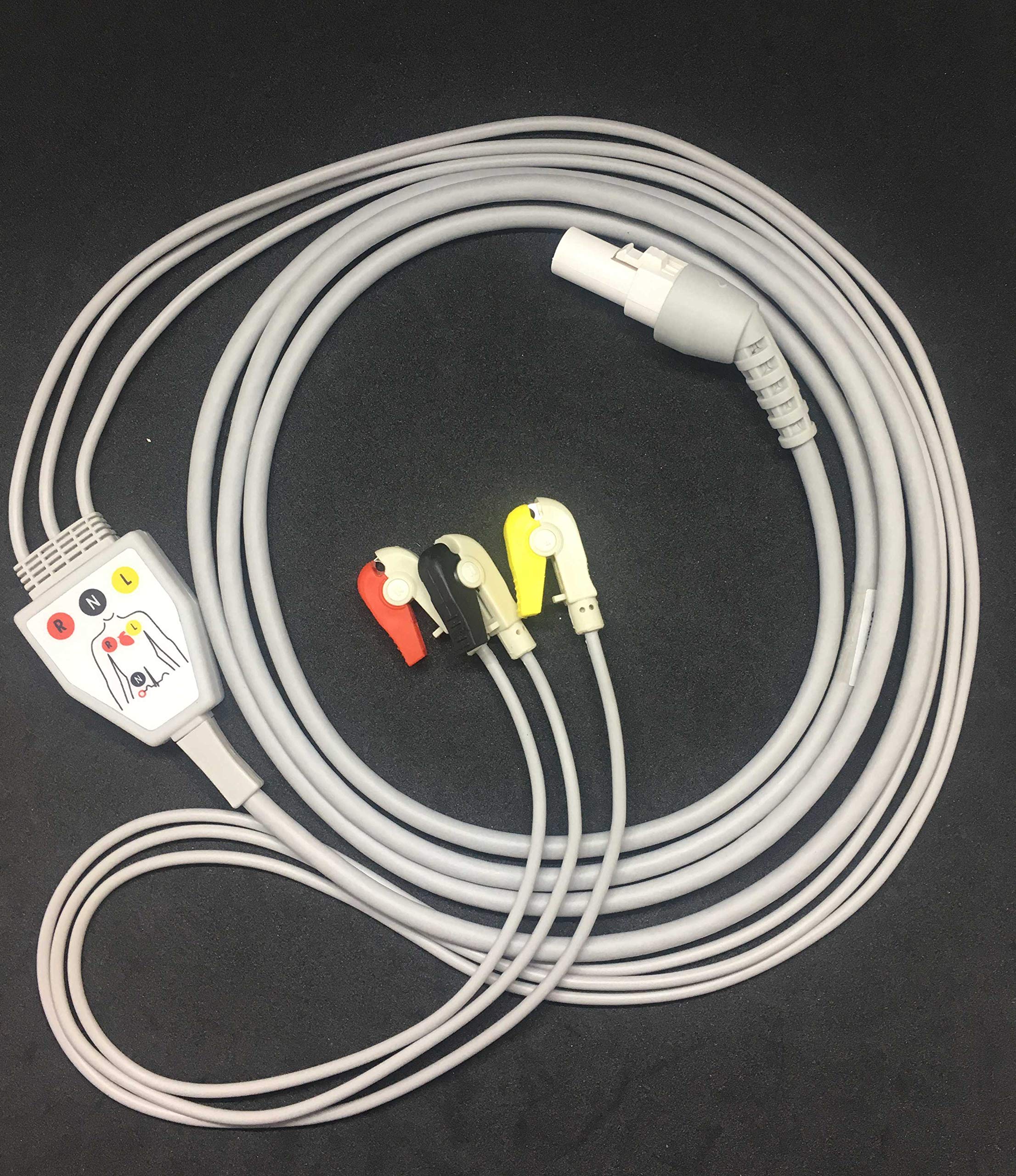 Biometric Cables 3 Lead ECG Cable Compatible with L&T(Lunar 7 Pin,12PIN)- Minimon,Micromon, S/L, Planet, Galaxy, Star plus, Star 50N,Stellar P,(7 PIN)-Micromon-N, Stellar, Lunar, Star-7Pin Clip Type.-image-26