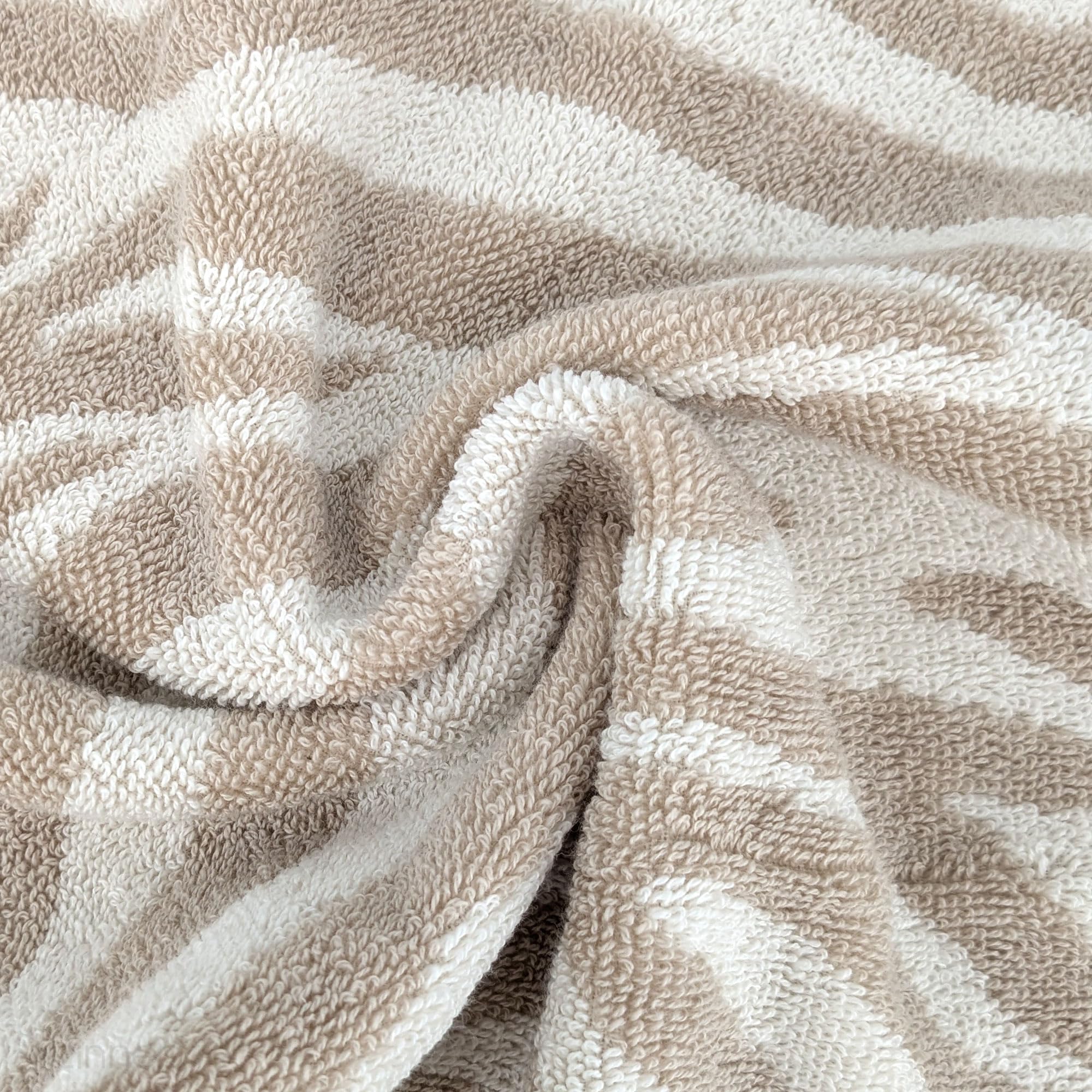 Linnea Parure de Bain 4 pièces Zebra Soft Motif zèbre Pur Coton Beige