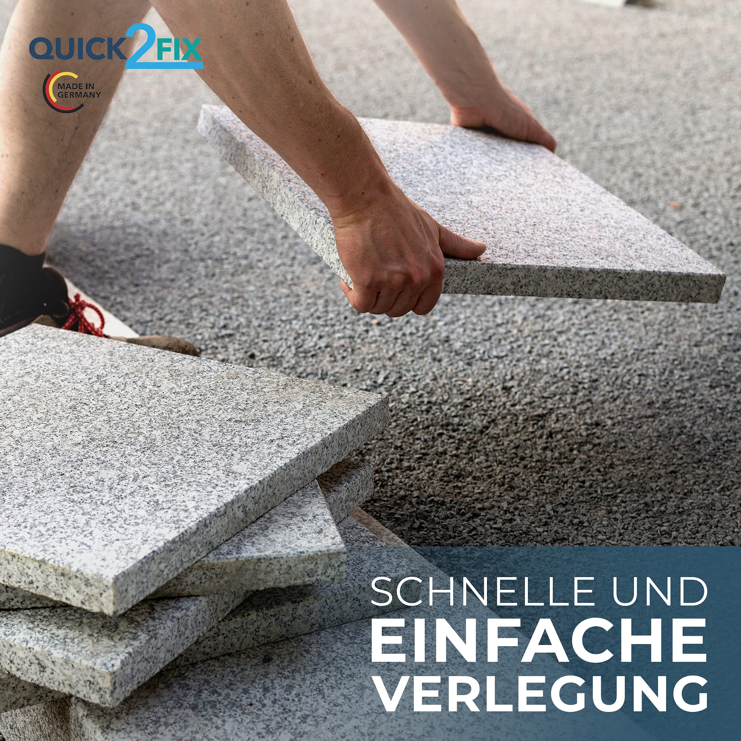 50 x Splittbettlager - Sandbettlager - Kiesbettlager 50 Stück (Halbe) zum Verlegen von Terrassenplatten im Außenbereich. - Made in Germany (Kieslager Halbes)