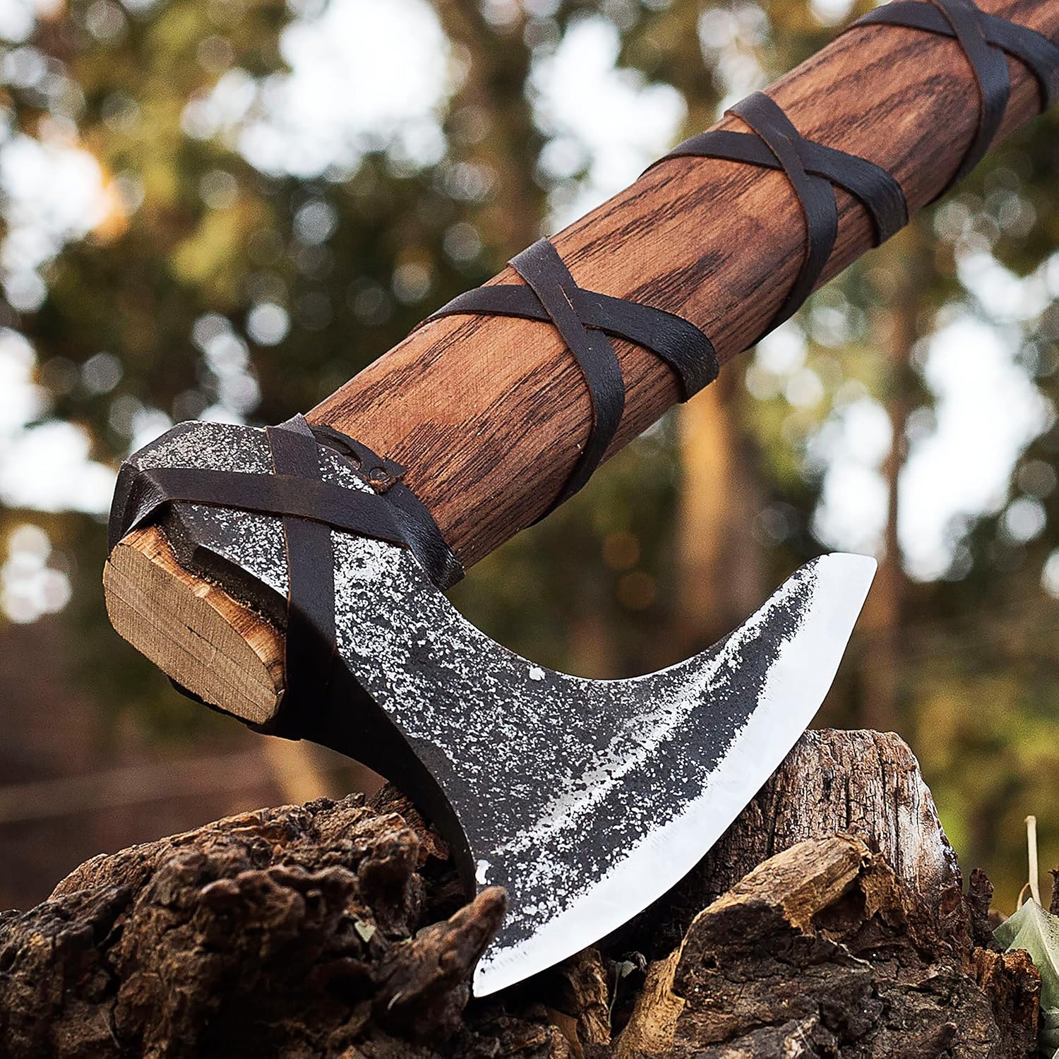 HT- Viking Axe of Ragnar Lothbrok - Battle Ready Battle Axe (AK1101X)-Viking Bearded Axe with Gift Pack, Camping Axe, Gift for Husband Birthday