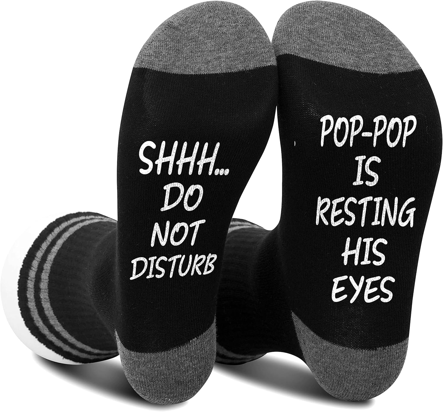 Funny Socks for Men, 'Shhh...Do Not Disturb, Pop-Pop Is Resting His Eyes', Gifts Socks for Men Women, Pop-pop Gifts for Father's Day, Christmas, Birthday, etc. (Cotton)(090) - Image 2