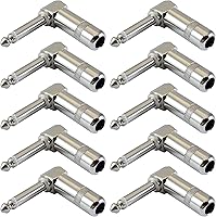 Vista 1 de GLS Audio Enchufes de ángulo recto de 1/4 de pulgada TS Mono, estilo resistente para cables de altavoz, cables de conexión, serpientes, enchufe