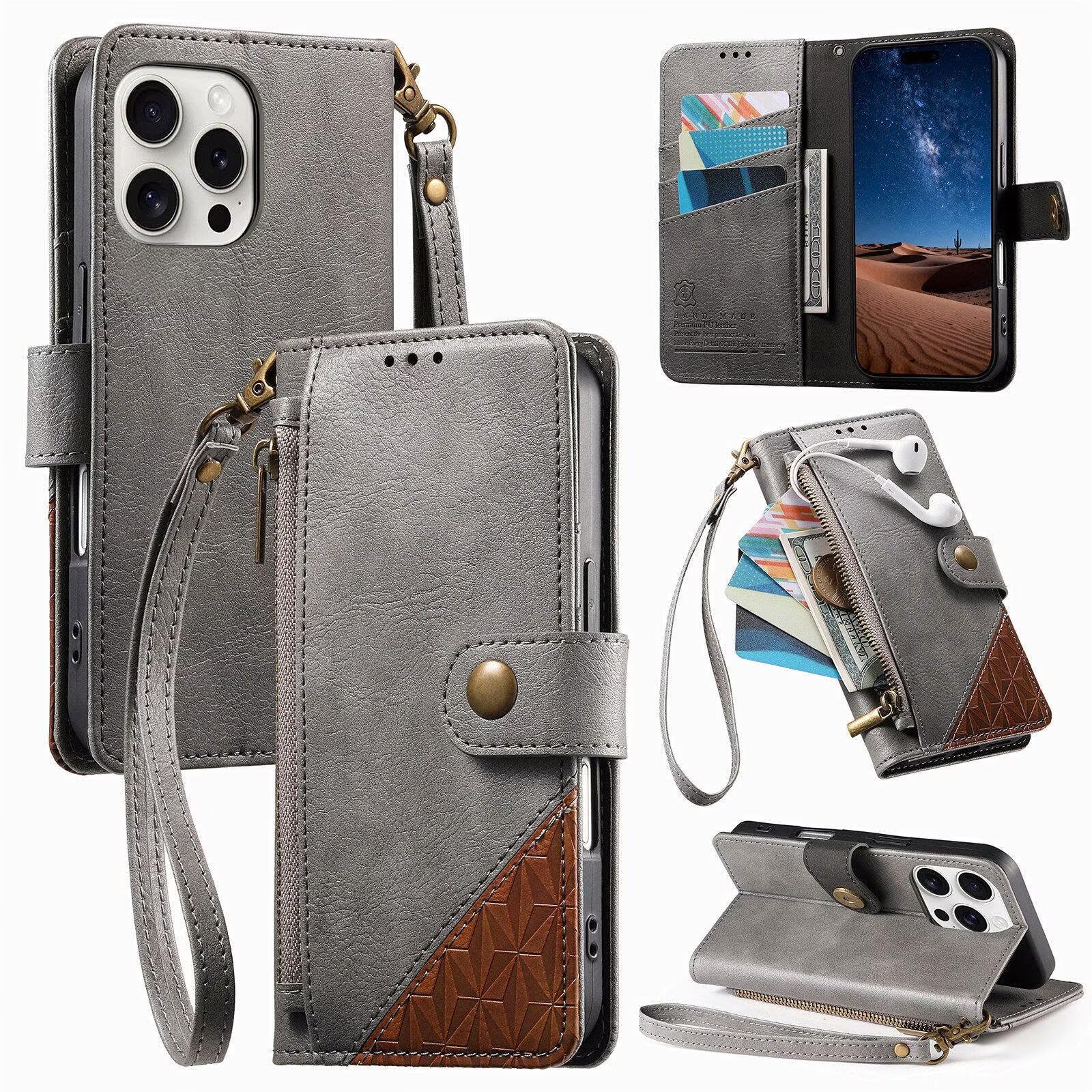 XINNI Cover Protettiva per Realme C67 4G Case, Retrò Cellulare Custodia Libro Antiurto in Flip Pelle PU/TPU, Portafoglio Flip Magnetica, Nero