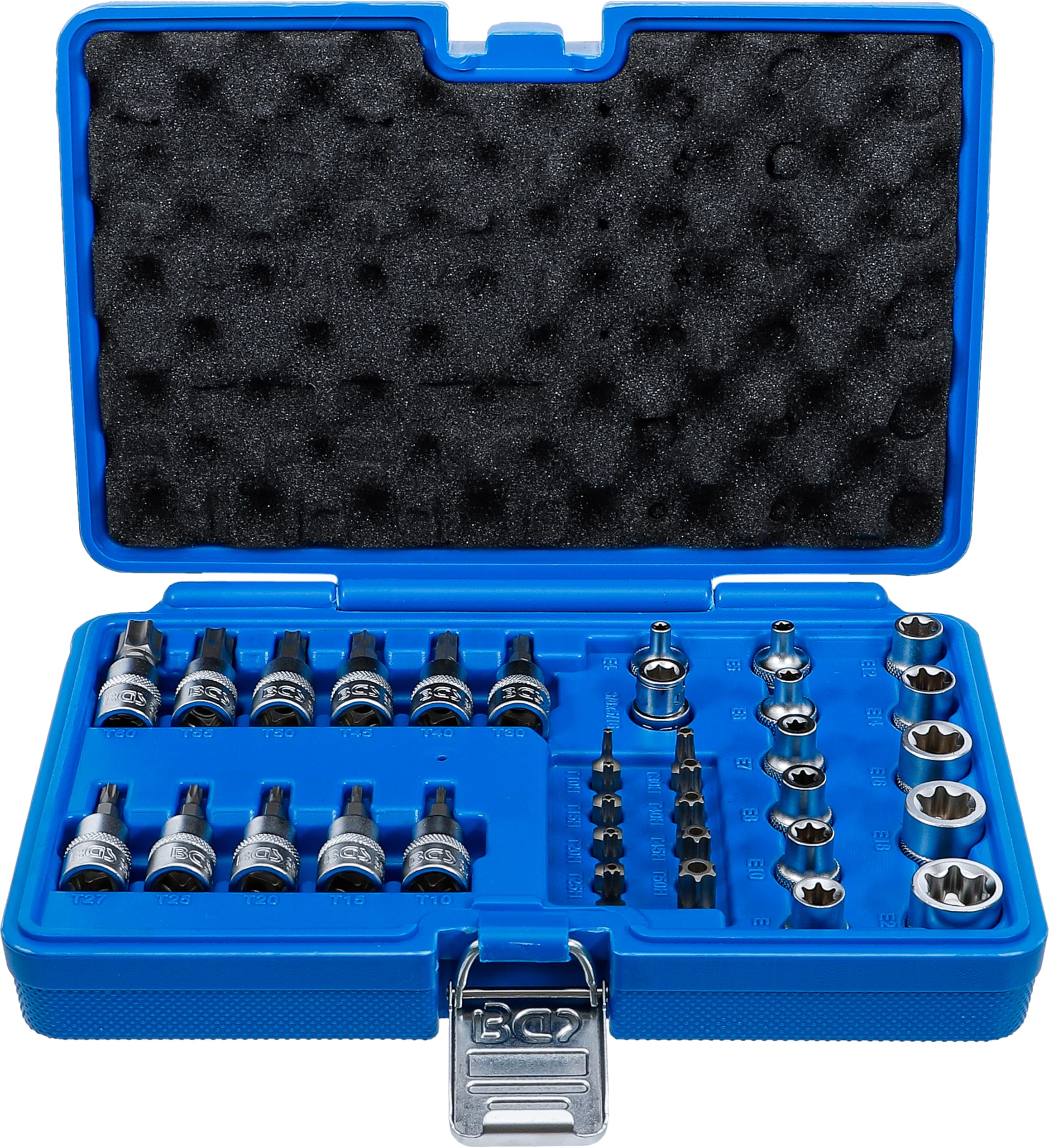 BGS 5021 | Serie di inserti e bussole | 10 mm (3/8") | profilo a T (per Torx) | 34 pz.