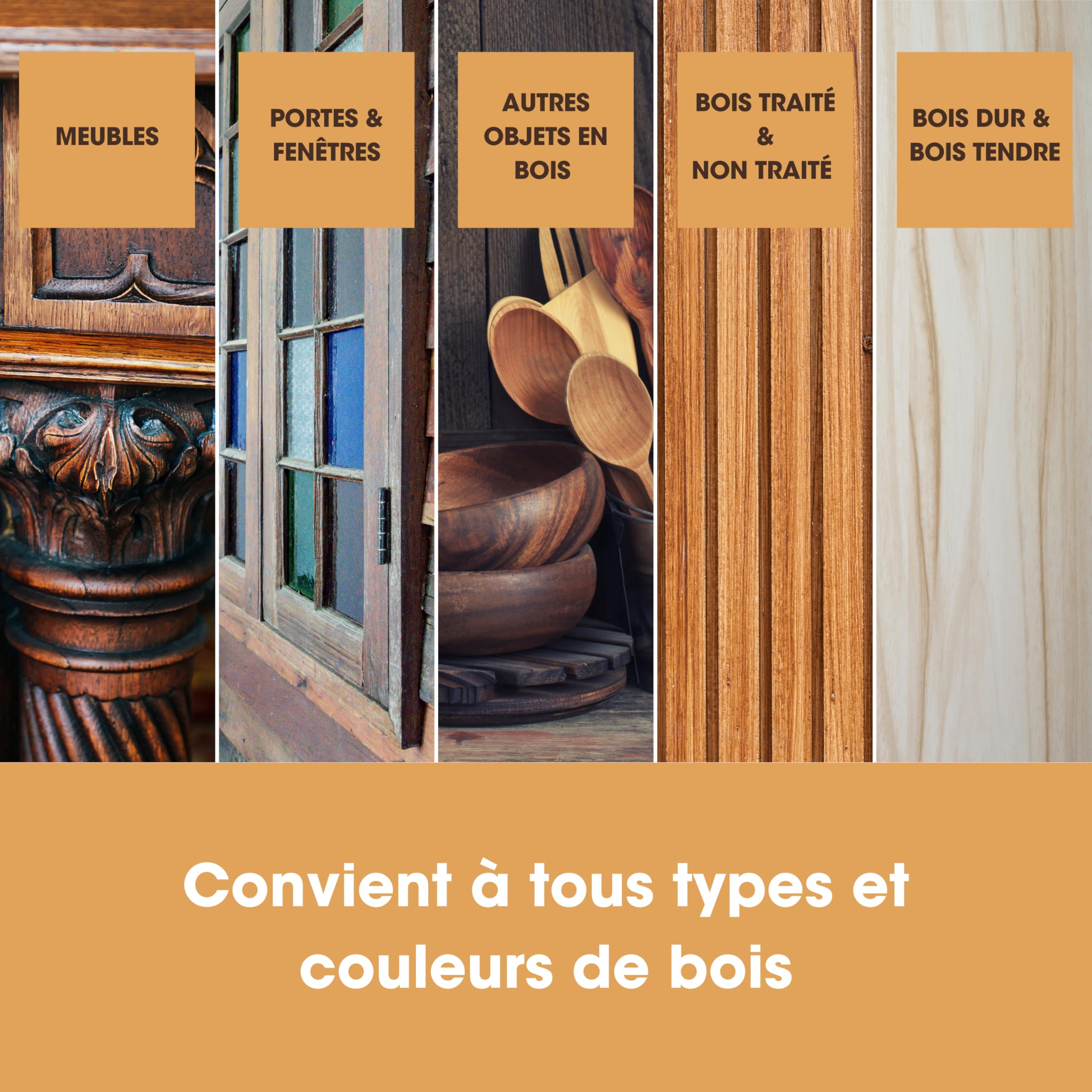 Cire d'Abeille Furniture Clinic pour Bois & Meubles Incolore 200 ml – Cire Naturelle Entretient Nourrit Protège