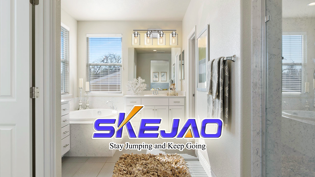 Image of SKEJAO Bathroom Vanity Light Over Mirror,Bathroom Light Fixture Wall Sconce Lighting for Bedroom,Living Room (Nickel, 4-Light)