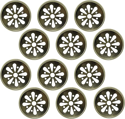 Sunshine Mason Co - Tapas con margarita cortada 12 piezas, color dorado