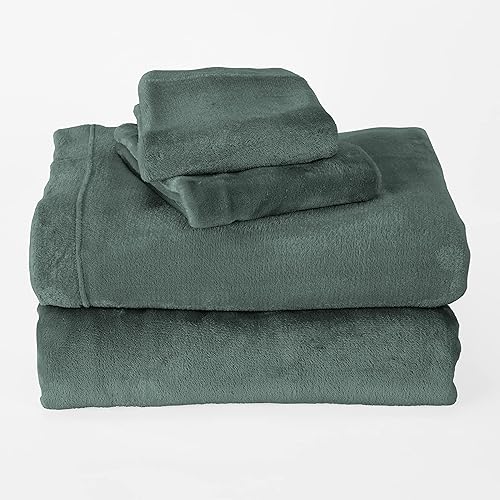 Miniatura 9 de NY Loft - Juego de sábanas ultra suaves de microforro polar con bolsillos extra profundos, súper mullido, cálido y acogedor, queen, bosque oscuro,