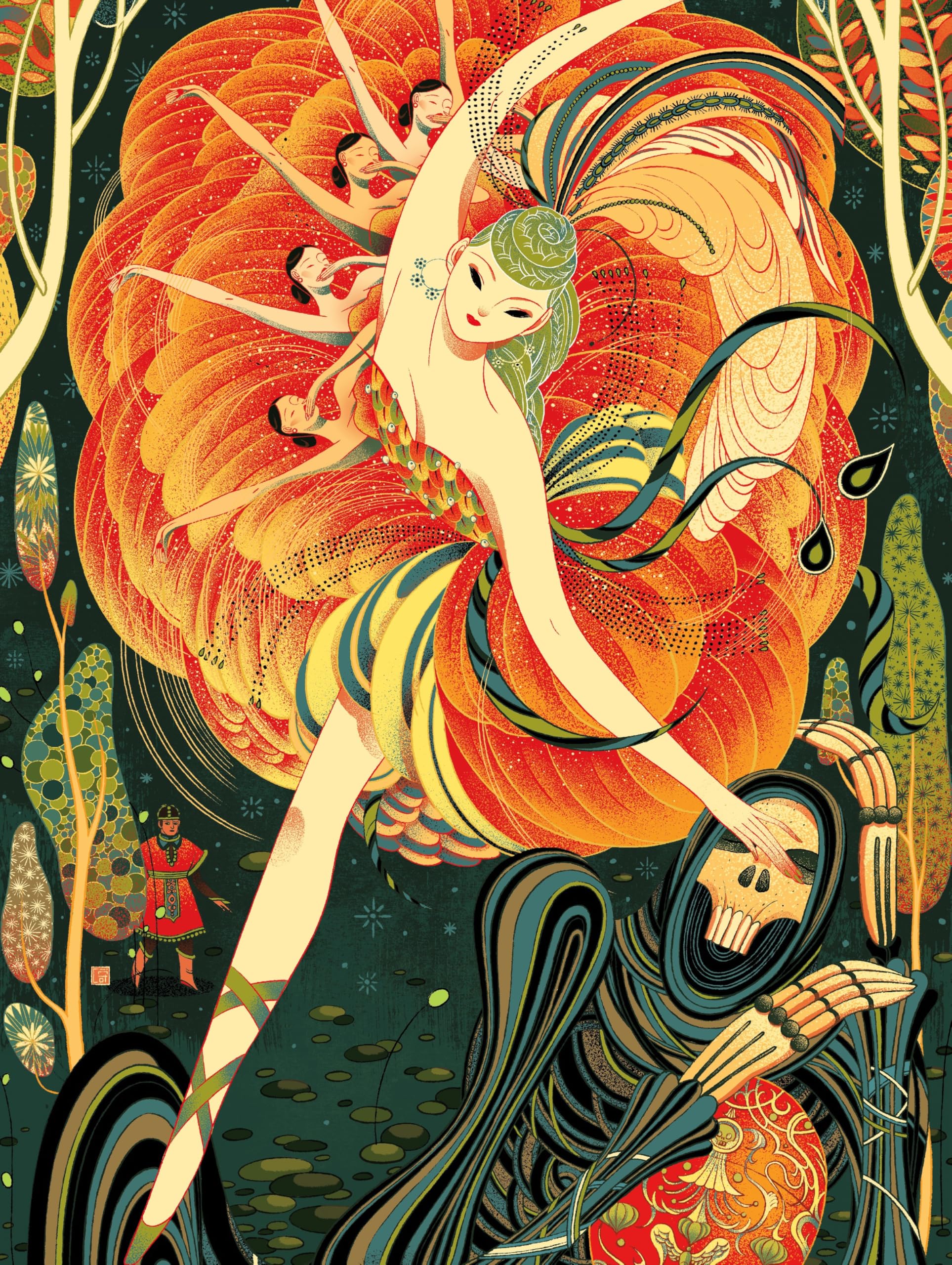 New York Puzzle Company - Victo Ngai Firebird - 1000 Piece Jigsaw Puzzle for Family Game Nights by Victo Ngai - Image 2