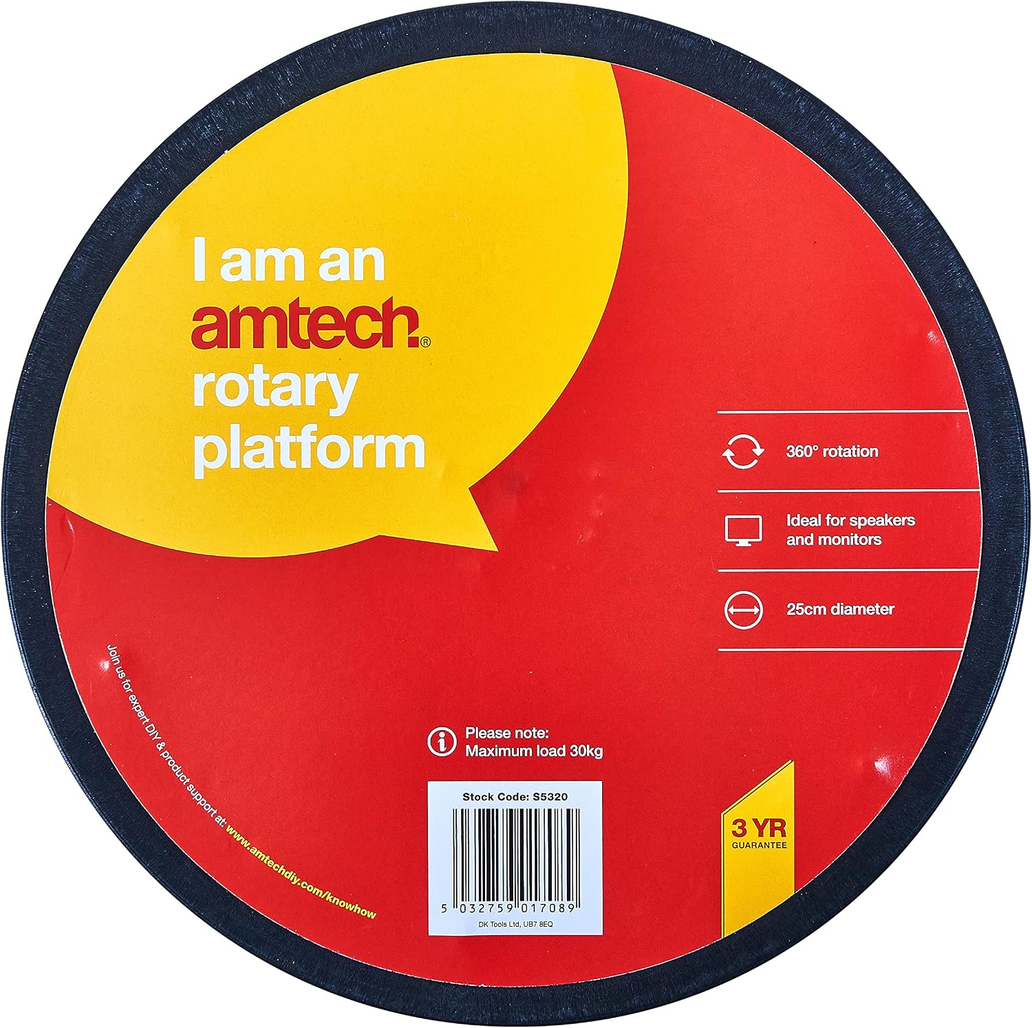 Amtech AM-S5320 Rotary Platform, One Size, Transparent
