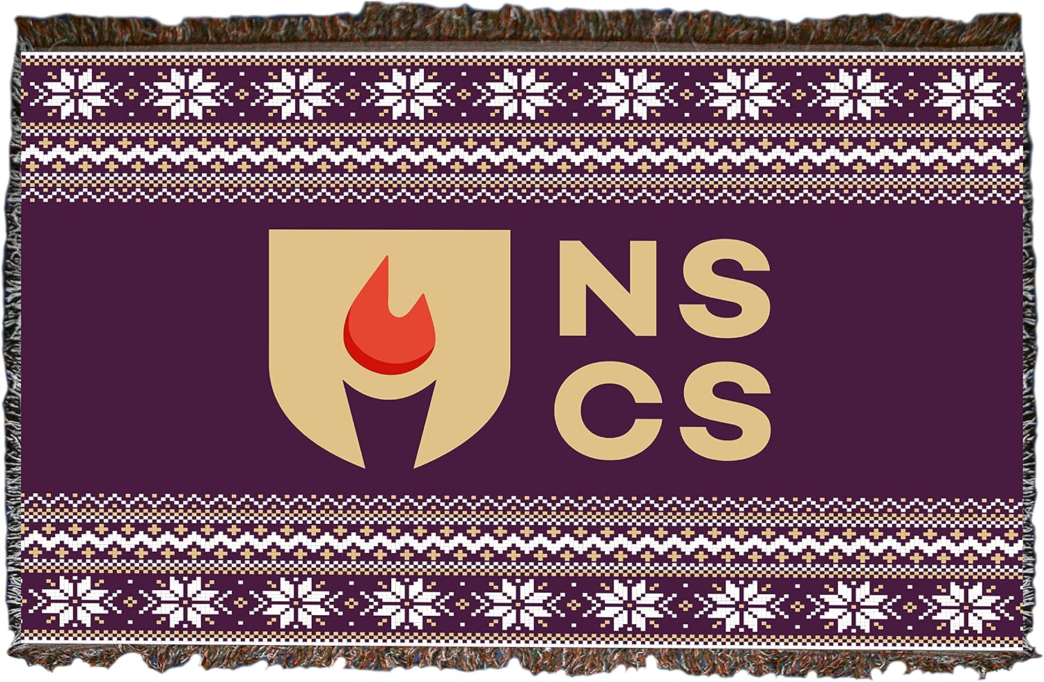 VictoryStore National Society of Collegiate Scholars Blanket, 35 inches x 54 inches Christmas Sweater Design Sorority Throw Blanket, NSCS Blanket (Purple)