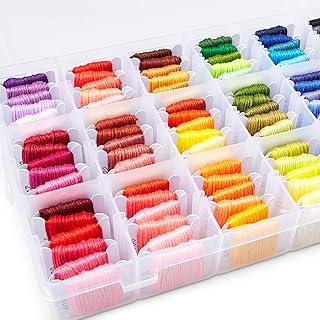 Embroidery Floss Kit Cross Stitch Floss Kit Thread, Storage Organizer Kit Friendship Bracelets Floss and Cross Stitch Tools for String Make, Hand Embroidery, Knitting and Sewing Gifts