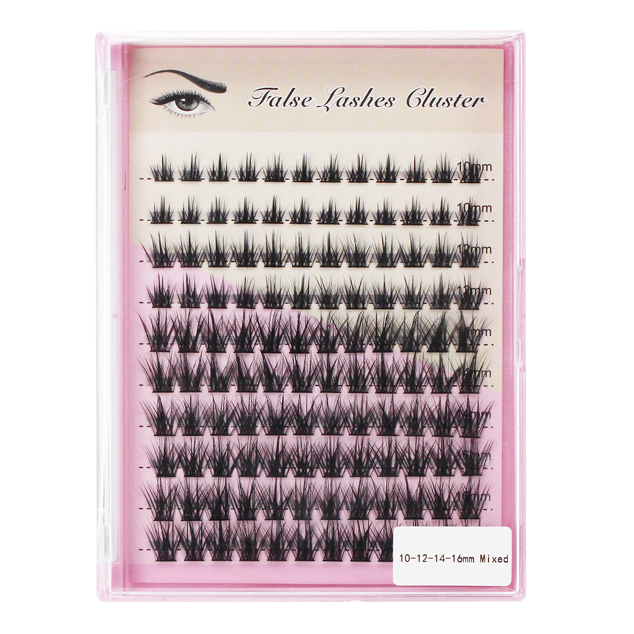 DIY 120Pcs Cluster Lashes C Curl Natural Look Mixed Size False Eyelashes Volume Eyelash Extension Dramatic Eyelash Makeup Tools (10/12/14/16mm)