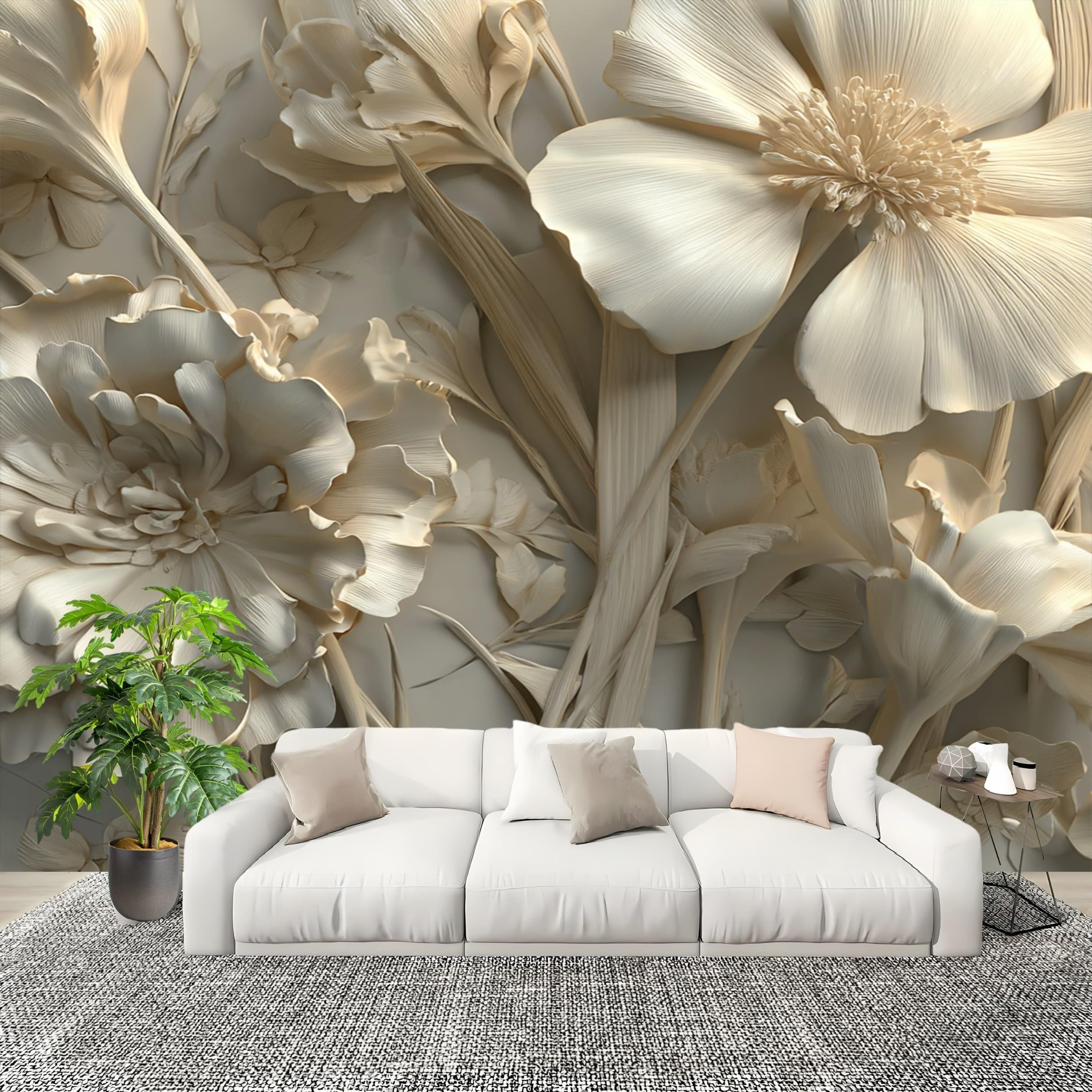 Papier peint de photo 400x280 cm mural beige salon chambre