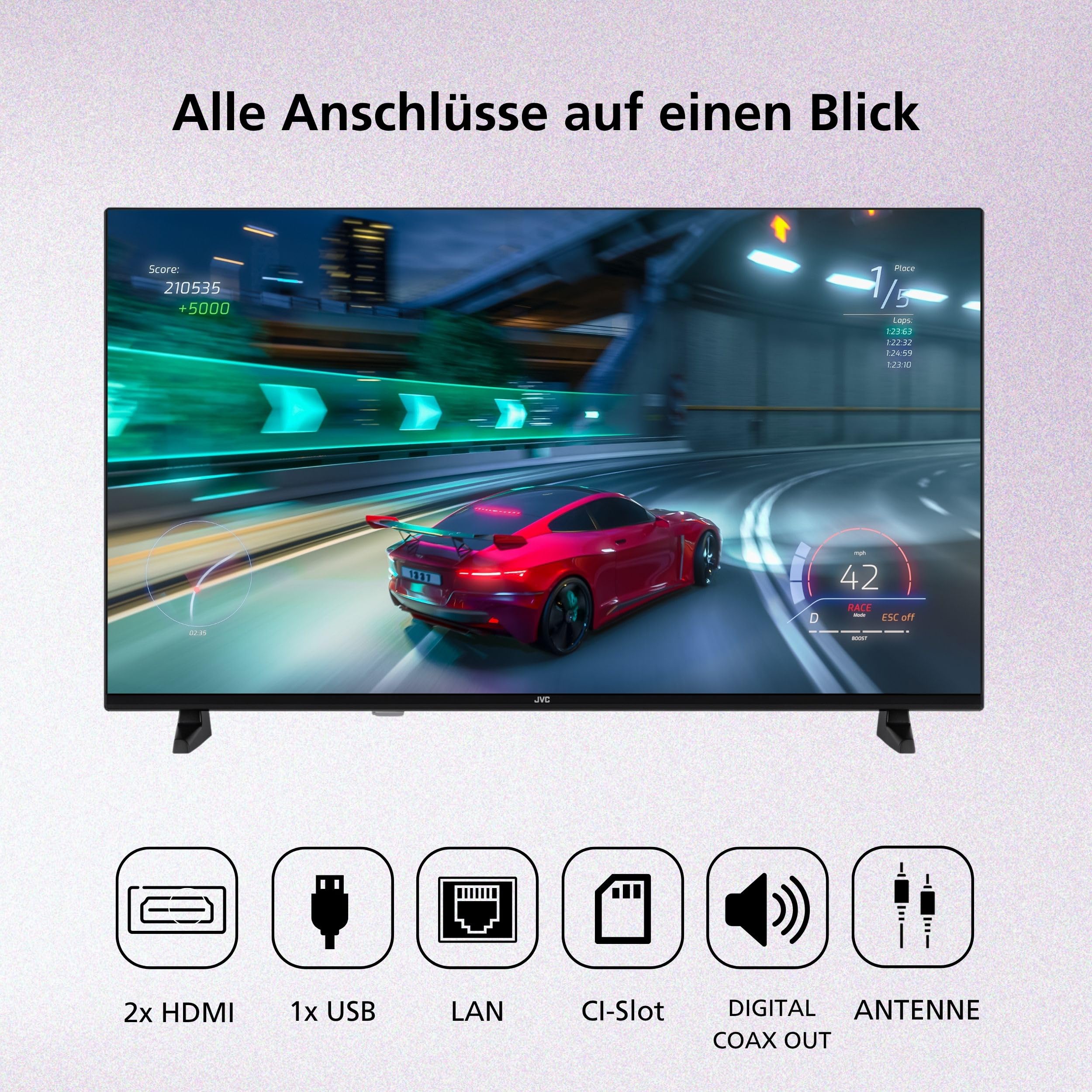 JVC VIDAA LT-40VDF2555 (2026) Smart TV, Full HD HDR, ekran o przekątnej 100 cm i wbudowanym potrójnym tunerem, telewizor LED