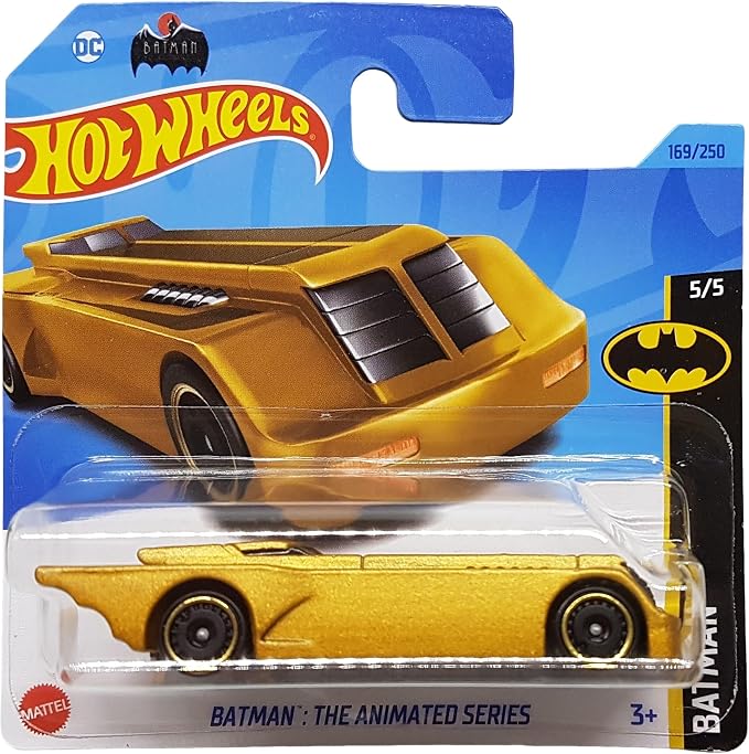 Hot Wheels - Batman: Animasyon Serisi - Batman 5/5 - HKJ76 - Kısa Kart - DC - Altın Metalik - Mattel 2023