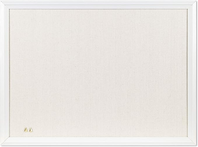 U Brands Linen Cork Linen Bulletin Board, 17 x 23 Inches, White Wood Frame (3264U0001) Amazon