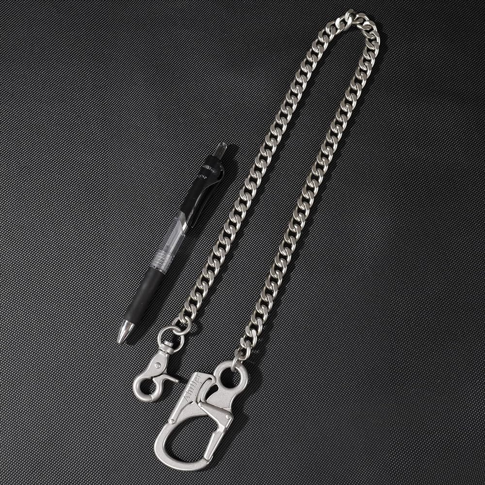 Amazon.co.jp: Ahillerバイカーウォレットチェーン、ラウンドクラスプ