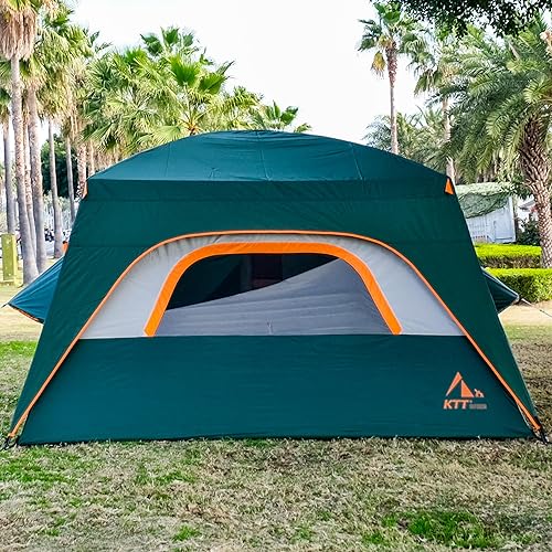 Miniatura 9 de KTT Extra Large Tent 10-12 Person,Family Cabin Tents,2 Rooms,3 Doors and 3 Windows with Mesh,Straight Wall,Waterproof,Double Layer,Big Tent for