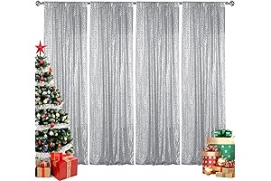 Silver Sequin Backdrop Curtain for Parties and Weddings