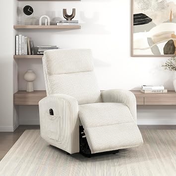 Lexicon Power Lift Recliner Chair for Elderly with Remote Control, Beige