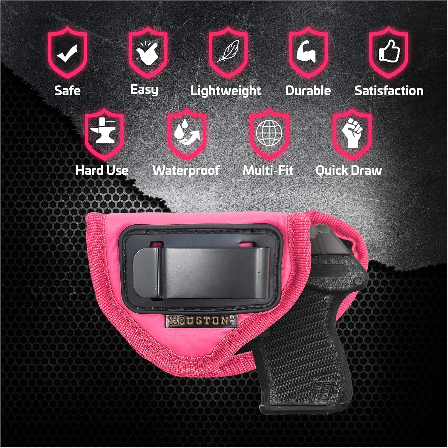 IWB Gun Holster for Women Keltec, Diamond Back, Small 25 & 22 Cal and Most Small 380 Left Holster Color Pink Woman Gun Holsters